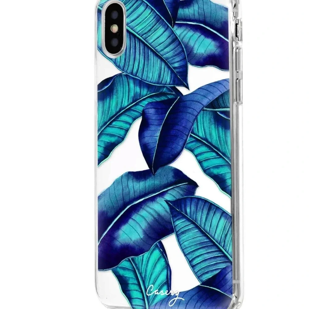 NEW! Tropical Leaves Slim Case iPhone X/XS Dual-Layer Shock Absorbent Green Blue